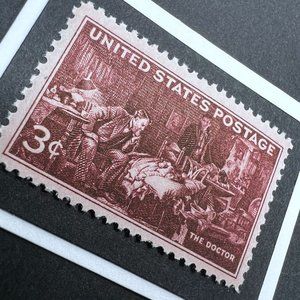 Doctor Framed Postage Stamp Art 4x4 USA #949